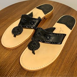 Women’s Black Classic Jack Rogers, Size 9